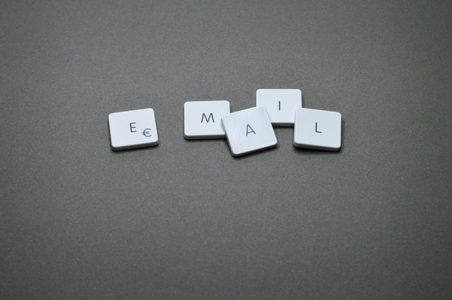 Keyboard letters spelling "email".